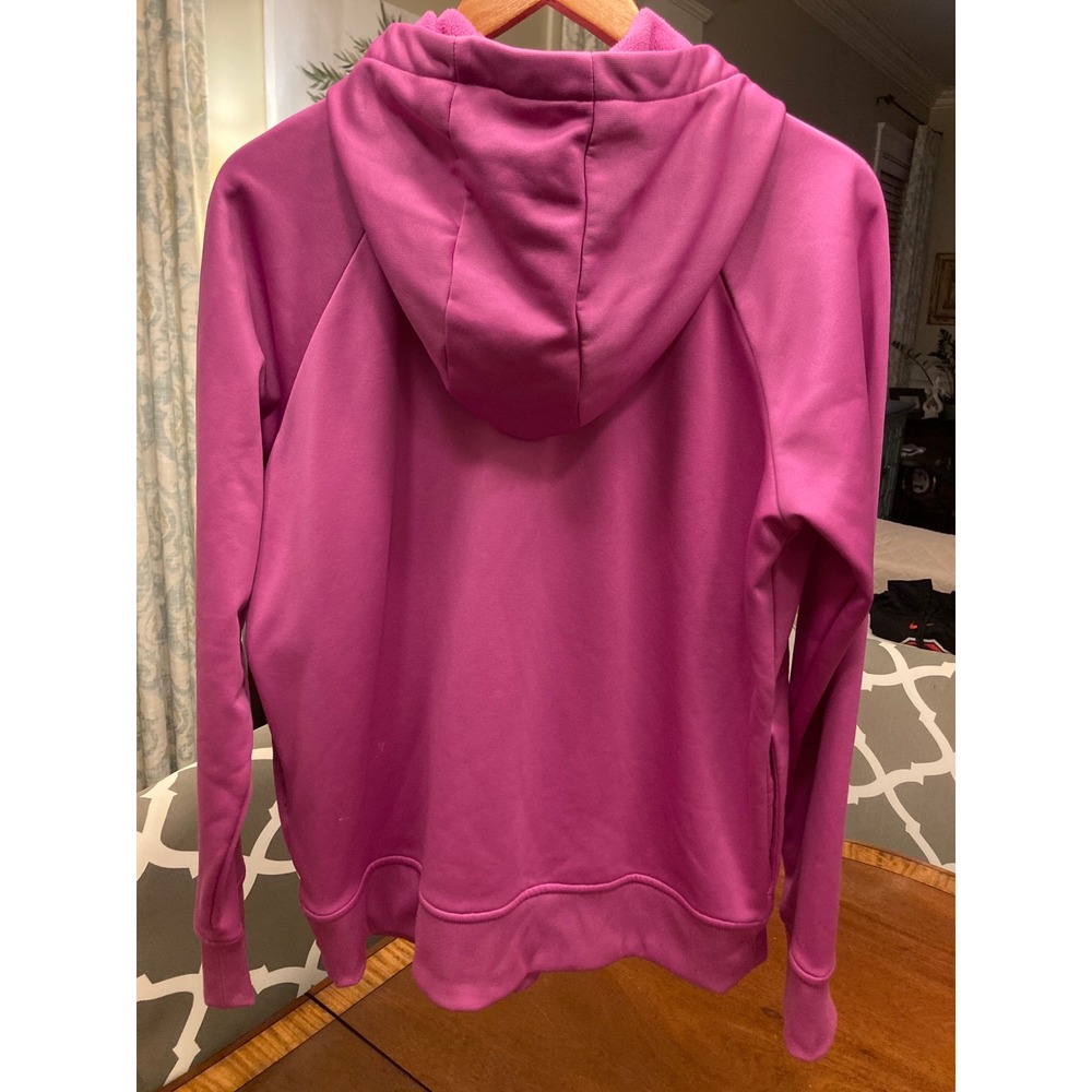 Under Armour Womens ColdGear Pink Funnel Neck Pullover Hoodie Loose Fit Large - Picture 6 of 6